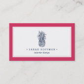 Carte De Visite Ananas rose et marine (Devant)
