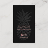 Carte De Visite Ananas rose moderne de approvisionnement d'or (Dos)