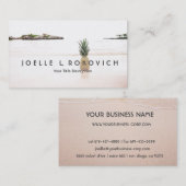 Carte De Visite Ananas tropical d'accent de plage d'île romantique (Devant / Derrière)