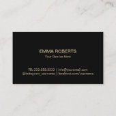 Carte De Visite Ananas Tropical Or Moderne Noir Blancs (Dos)