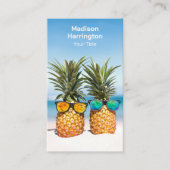 Carte De Visite Ananas Tropical Texte Personnalisé (Devant)