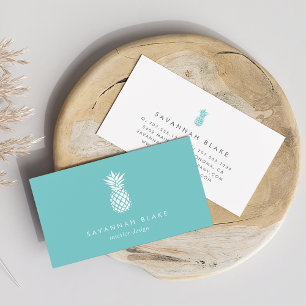 Carte De Visite Ananas Turquoise
