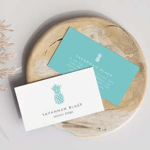 Carte De Visite Ananas Turquoise