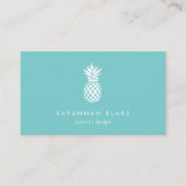 Carte De Visite Ananas Turquoise (Devant)