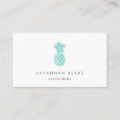 Carte De Visite Ananas Turquoise (Devant)