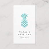 Carte De Visite Ananas Turquoise vertical (Devant)