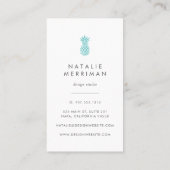 Carte De Visite Ananas Turquoise vertical (Dos)