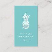Carte De Visite Ananas Turquoise vertical (Devant)