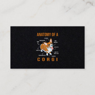 Carte De Visite Anatomie d'un chien de Corgi Funny