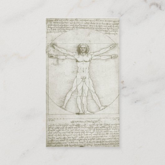 Carte De Visite Anatomie humaine, Homme vitruvien par Léonard de V (Dos)