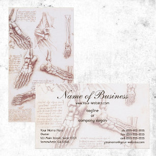 Carte De Visite Anatomie humaine, squelettes de pieds par Léonard 