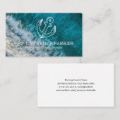 Carte De Visite Anchor Logo | Ocean Waves | Boating (Devant / Derrière)