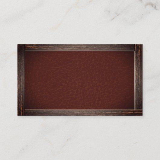 Carte De Visite Ancien cadre rustique | Texture en cuir (Dos)