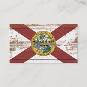 Carte De Visite Ancien drapeau de l'État de Floride en bois
