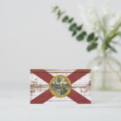 Carte De Visite Ancien drapeau de l'État de Floride en bois (Debout devant)