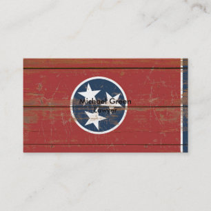 Carte De Visite Ancien drapeau d'État du Tennessee en bois