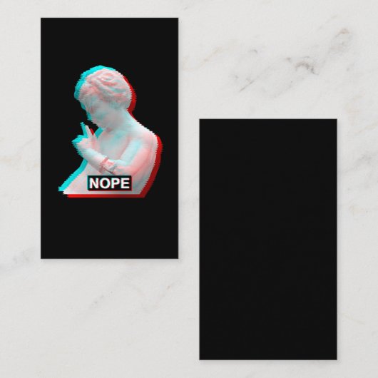 Carte De Visite Ancien Grec Sculpture Glitch Esthétique Vaporwave (Devant / Derrière)