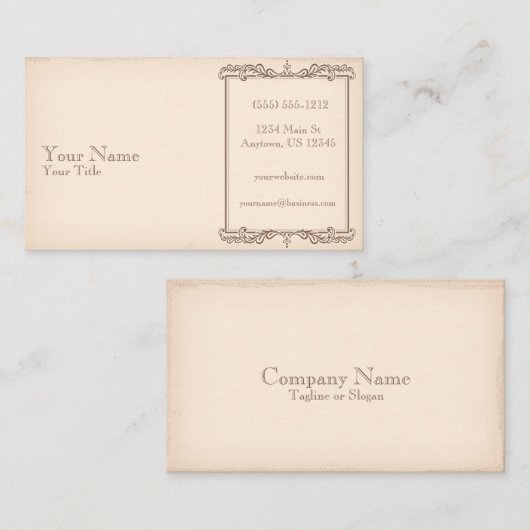 Carte De Visite Ancien papier (Devant / Derrière)