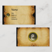 Carte De Visite ANCIEN PARCHEMENT BROWN, PIERRE GEM, gris MONOGRAM (Devant / Derrière)