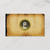 Carte De Visite ANCIEN PARCHEMENT BROWN, PIERRE GEM, gris MONOGRAM (Dos)