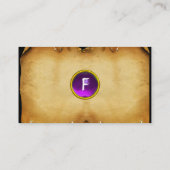 Carte De Visite ANCIEN PARCHEMENT, PIERRE DE GEM, MONOGRAMME viole (Dos)