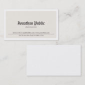 Carte De Visite Ancien style anglais nostalgique look simple tenda (Devant / Derrière)