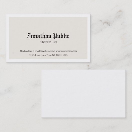 Carte De Visite Ancien style anglais nostalgique look simple tenda (Devant / Derrière)