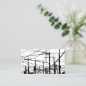 Carte De Visite Ancien téléphone et lignes électriques (Debout devant)