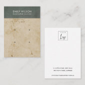 CARTE DE VISITE ANCIEN TEXTURE DE PAPIER GRAY 2 ÉTUDIANT (Devant / Derrière)