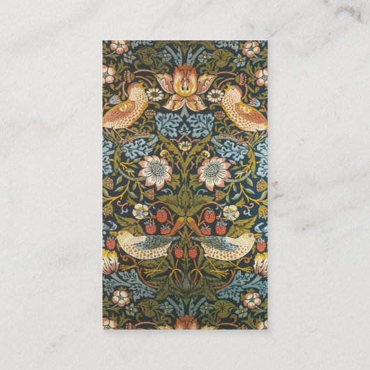 Carte De Visite Ancien victorien William Morris Fleurs Oiseaux (Dos)