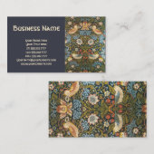 Carte De Visite Ancien victorien William Morris Fleurs Oiseaux (Devant / Derrière)
