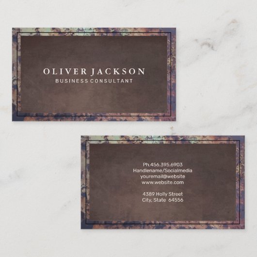 Carte De Visite Ancienne bordure en métal rouillé (Devant / Derrière)