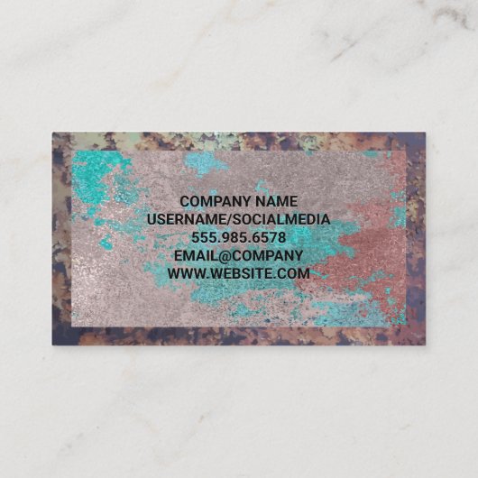 Carte De Visite Ancienne bordure en métal rouillé | Arrière-plan d (Dos)