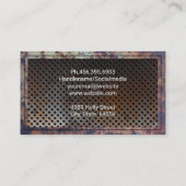 Carte De Visite Ancienne bordure en métal rouillé | Métal perforé (Dos)