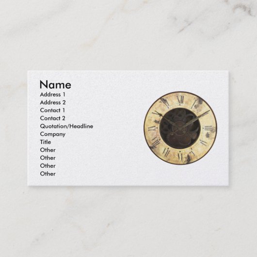 Carte De Visite Ancienne horloge (Devant)