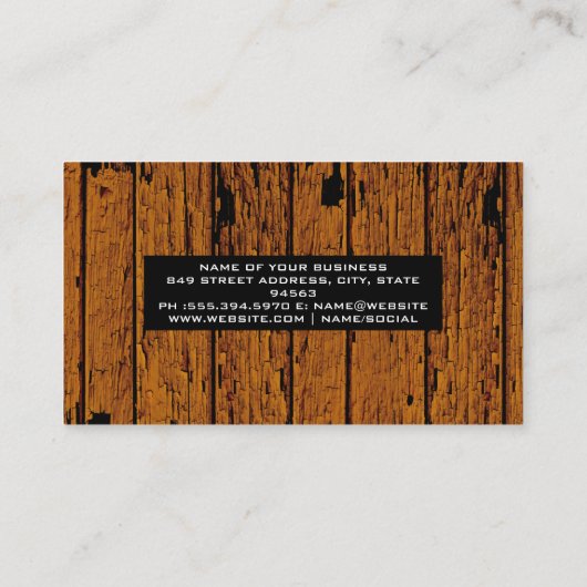 Carte De Visite Anciennes planches Patinées en bois (Dos)