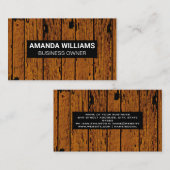 Carte De Visite Anciennes planches Patinées en bois (Devant / Derrière)