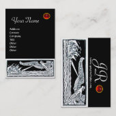 Carte De Visite ANCIENS NAVIRES ROUGE RUBY MONOGRAMME Noir Blanc (Devant / Derrière)