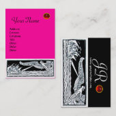 Carte De Visite ANCIENS NAVIRES RUBY MONOGRAM rose Fuchsia Noir (Devant / Derrière)