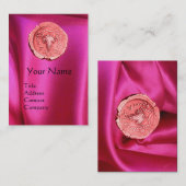 CARTE DE VISITE ANCIENS PINK GRAPES, VÊTEMENT DE SOIE FUCHSIA (Devant / Derrière)