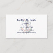 Carte De Visite Ancrage floral sur arrière - plan rayé (Dos)