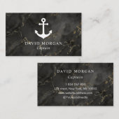 Carte De Visite Ancre Bateau Capitaine Marble (Devant / Derrière)