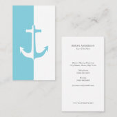 Carte De Visite Ancre bleue et blanche (Devant / Derrière)