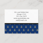 Carte De Visite Ancre de bateau, Ancre de navire, Capitaine de bat (Dos)