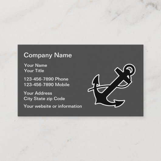 Carte De Visite Ancre de bateau nautique (Devant)