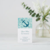 Carte De Visite Ancre de Parties scintillant nautique Aqua Bokeh (Debout devant)