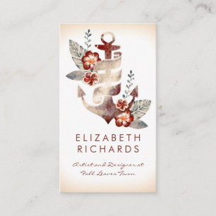 Carte De Visite Ancre de plage nautique croisière côtière