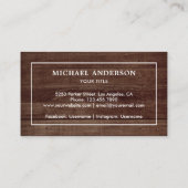 Carte De Visite Ancre marine blanche en bois rustique (Dos)