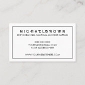 Carte De Visite Ancre marine blanche gris (Dos)