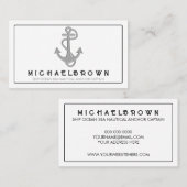 Carte De Visite Ancre marine blanche gris (Devant / Derrière)